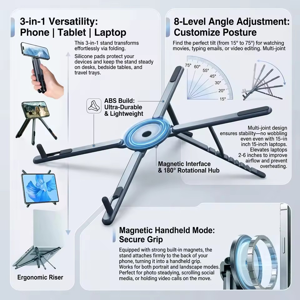 Portable Magnetic Phone Holder - огляд і ціна Laptop Accessories For Office