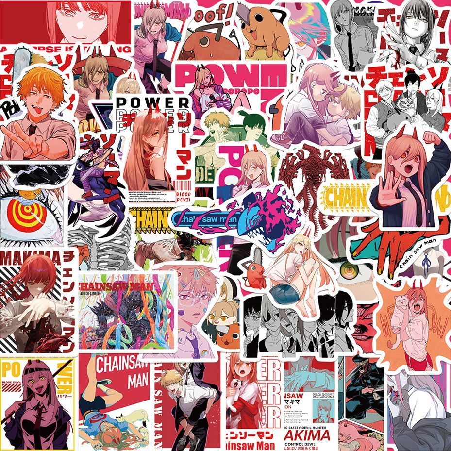 New 100Pcs Chainsaw Man Anime  - огляд і ціна Laptop Accessories Gifts For Men