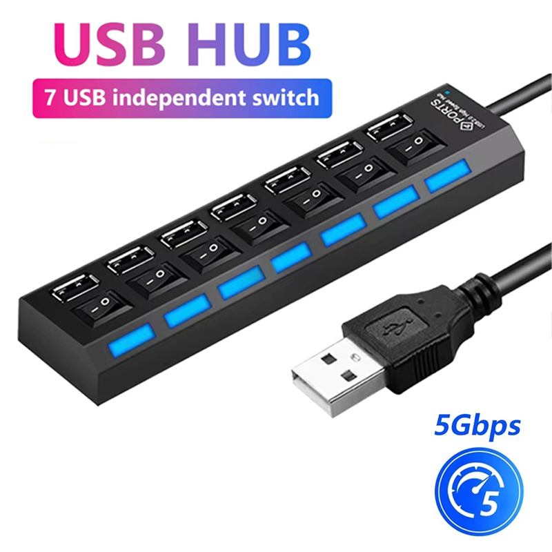 7 Port USB 2.0 Hub Splitter Fo - огляд і ціна Laptop Accessories For Office